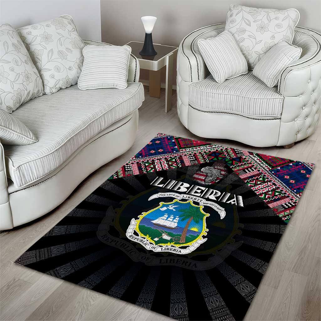 Liberia Roots Area Rug African Pride in Fingerprint and Tribal Colors DT02