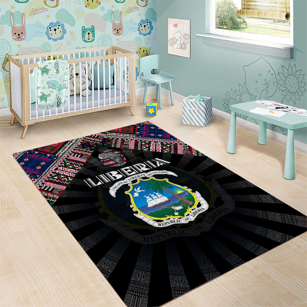 Liberia Roots Area Rug African Pride in Fingerprint and Tribal Colors DT02