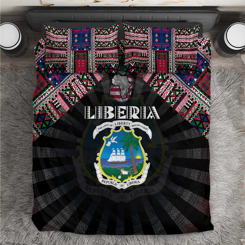 Liberia Roots Bedding Set African Pride in Fingerprint and Tribal Colors DT02