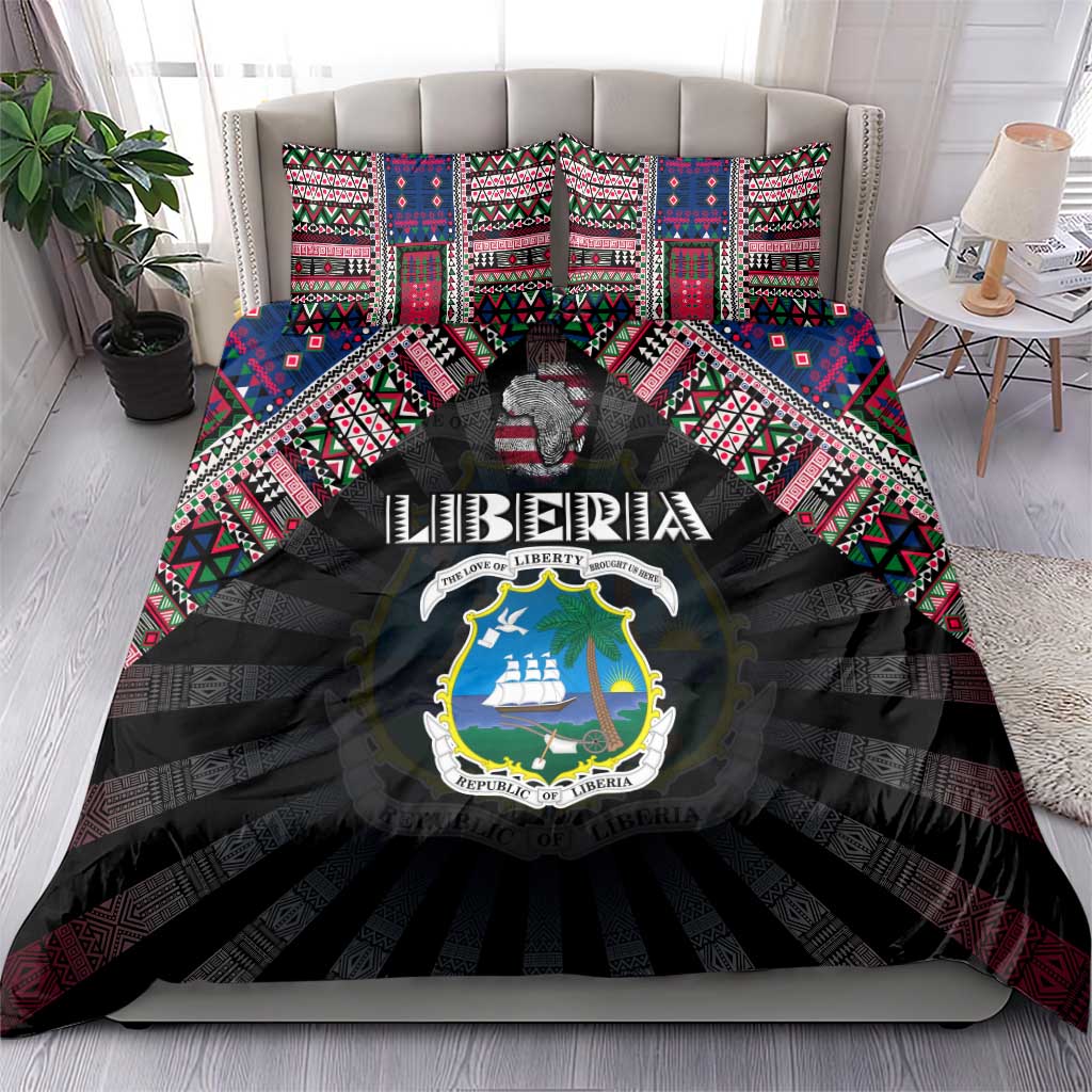 Liberia Roots Bedding Set African Pride in Fingerprint and Tribal Colors DT02