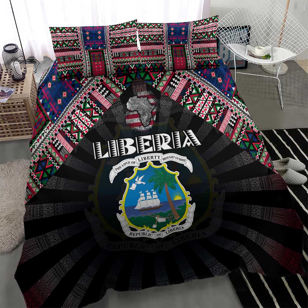 Liberia Roots Bedding Set African Pride in Fingerprint and Tribal Colors DT02
