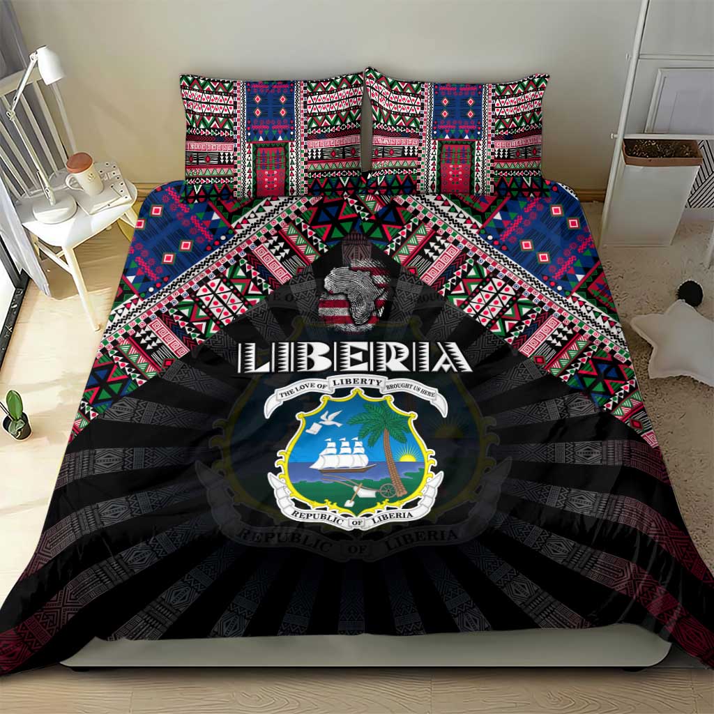 Liberia Roots Bedding Set African Pride in Fingerprint and Tribal Colors DT02
