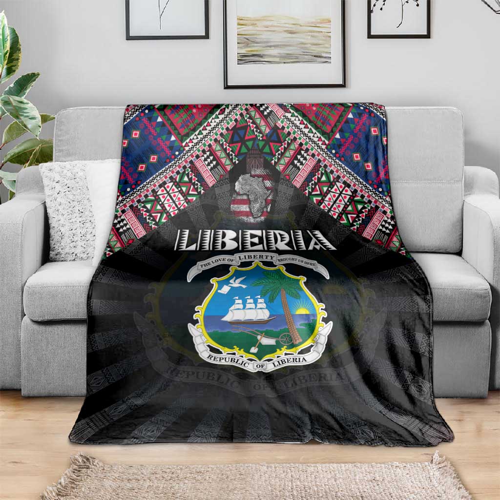 Liberia Roots Blanket African Pride in Fingerprint and Tribal Colors DT02