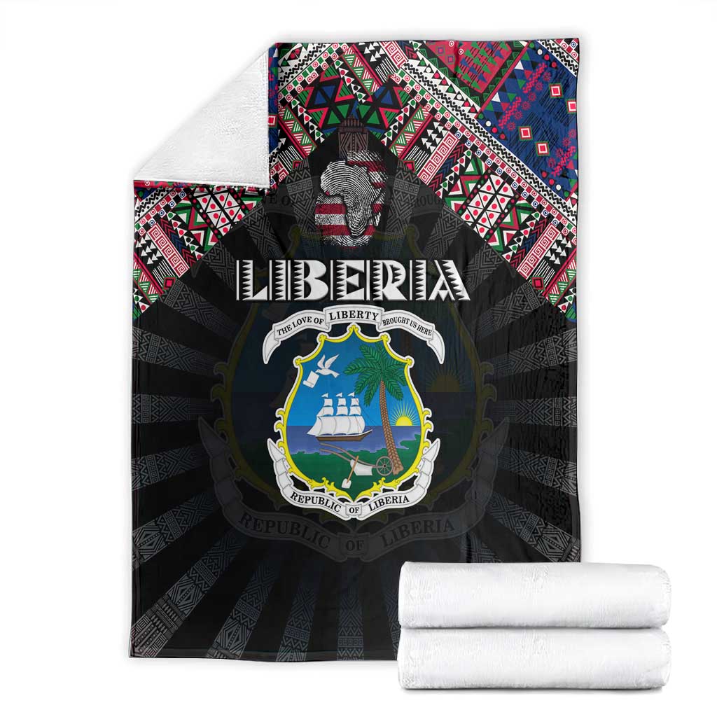 Liberia Roots Blanket African Pride in Fingerprint and Tribal Colors DT02