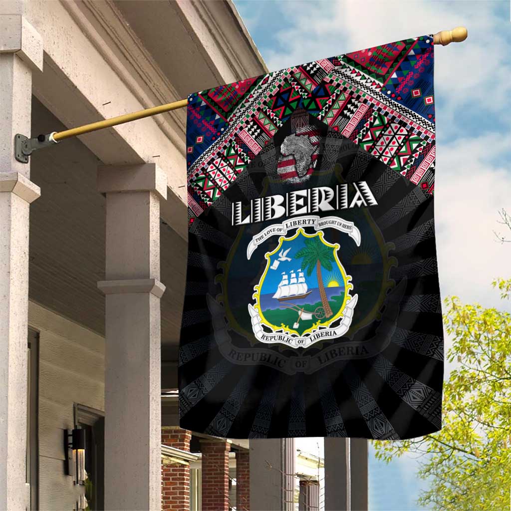 Liberia Roots Garden Flag African Pride in Fingerprint and Tribal Colors DT02