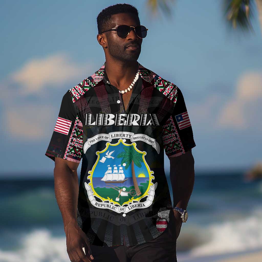 Personalized Liberia Roots Hawaiian Shirt African Pride in Fingerprint and Tribal Colors DT02