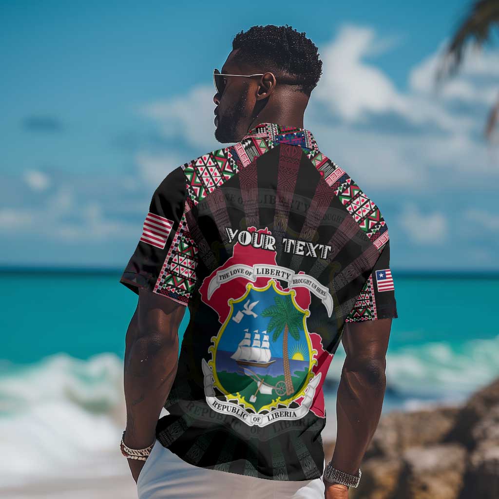 Personalized Liberia Roots Hawaiian Shirt African Pride in Fingerprint and Tribal Colors DT02