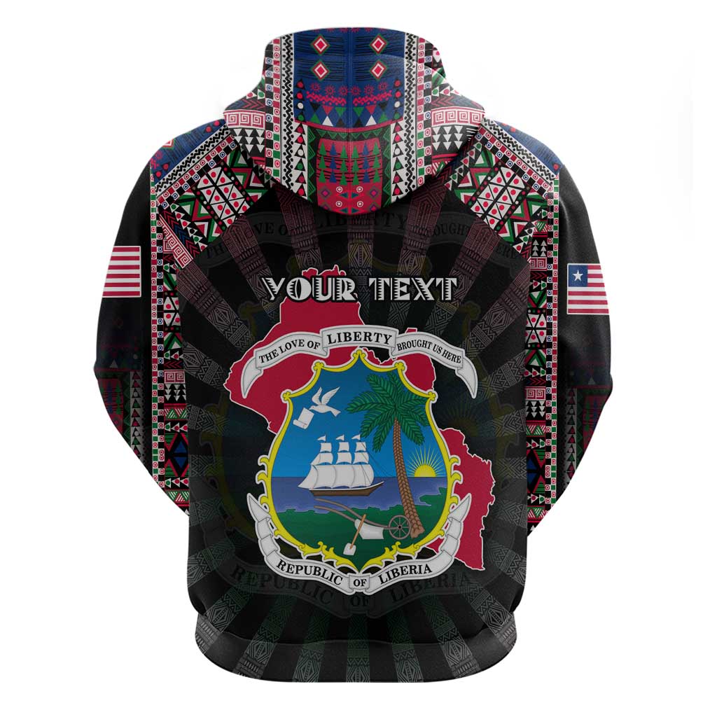 Personalized Liberia Roots Hoodie African Map in Fingerprint and Tribal Colors DT02