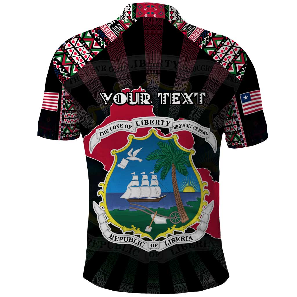 Personalized Liberia Roots Polo Shirt African Map in Fingerprint and Tribal Colors DT02