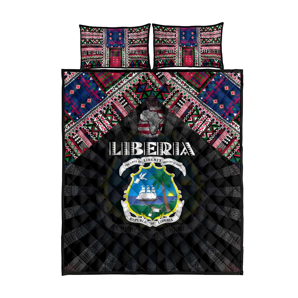 Liberia Roots Quilt Bed Set African Pride in Fingerprint and Tribal Colors DT02