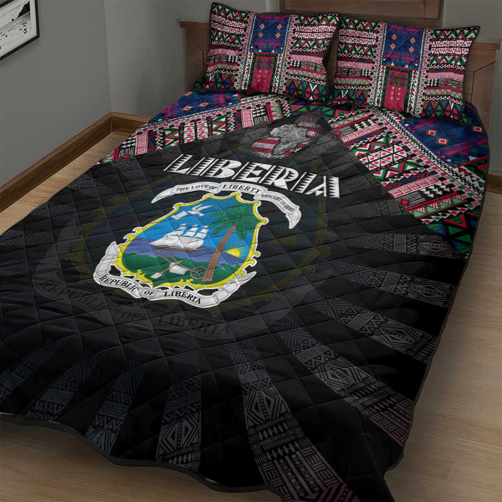 Liberia Roots Quilt Bed Set African Pride in Fingerprint and Tribal Colors DT02