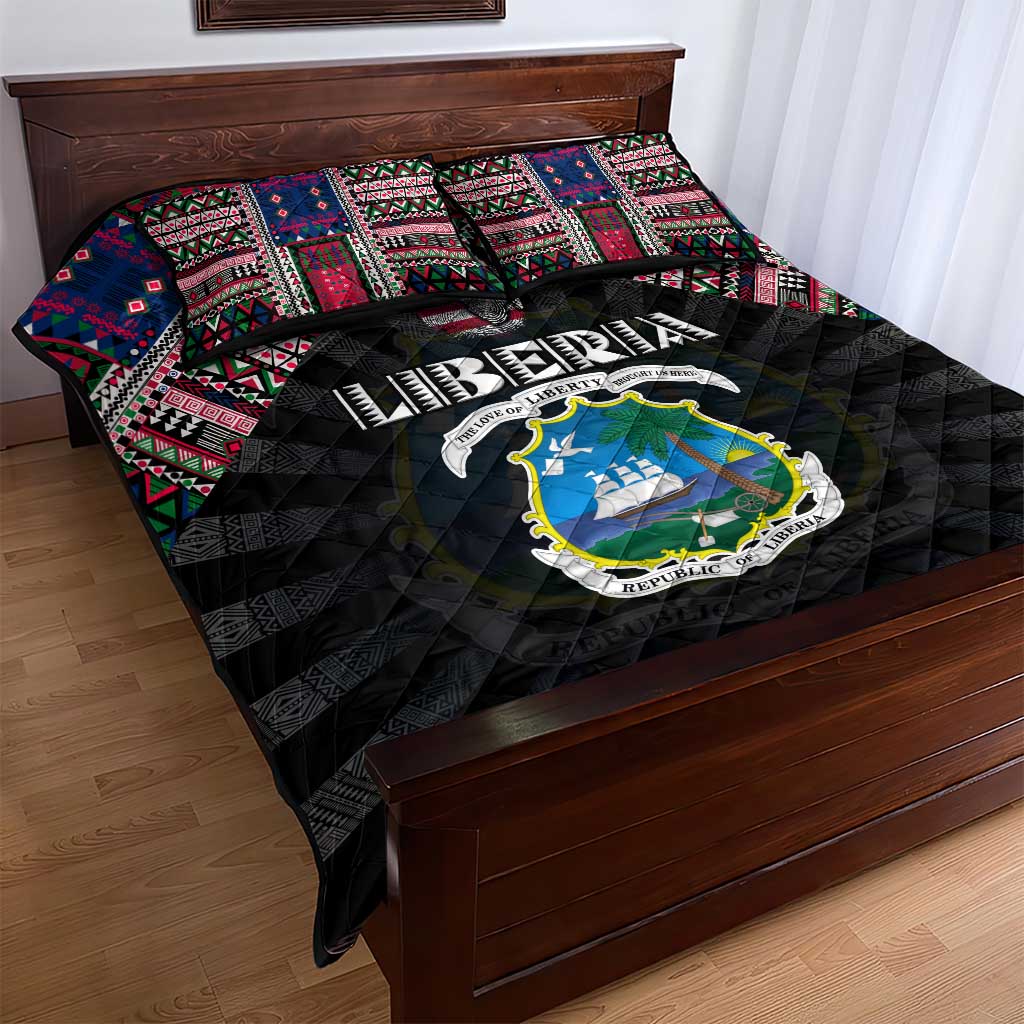 Liberia Roots Quilt Bed Set African Pride in Fingerprint and Tribal Colors DT02
