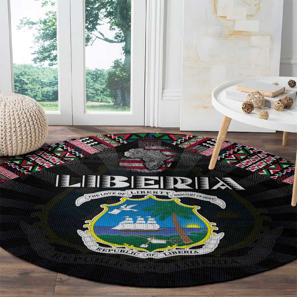 Liberia Roots Round Carpet African Pride in Fingerprint and Tribal Colors DT02