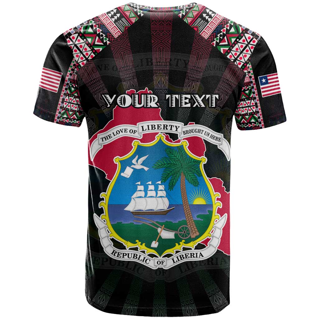 Personalized Liberia Roots T shirt African Pride in Fingerprint and Tribal Colors DT02