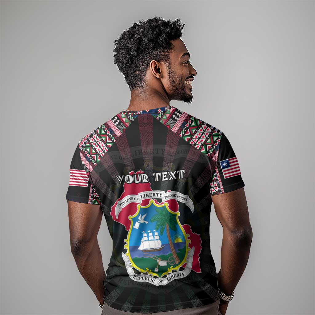 Personalized Liberia Roots T shirt African Pride in Fingerprint and Tribal Colors DT02