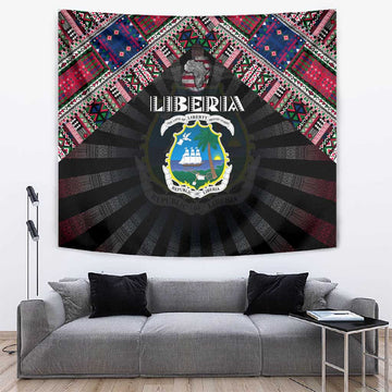 Liberia Roots Tapestry African Pride in Fingerprint and Tribal Colors DT02