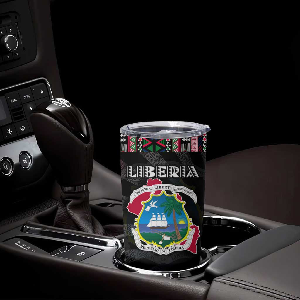 Liberia Roots Tumbler Cup African Pride in Fingerprint and Tribal Colors DT02