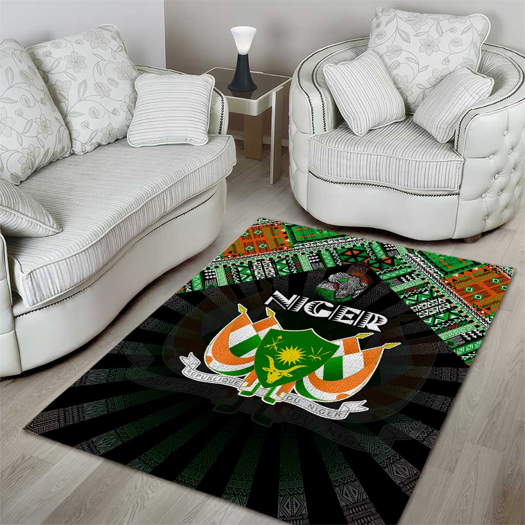 Niger Roots Area Rug African Pride in Fingerprint and Tribal Colors DT02