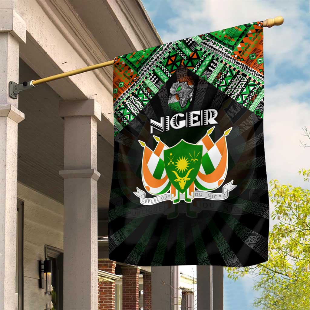 Niger Roots Garden Flag African Pride in Fingerprint and Tribal Colors DT02