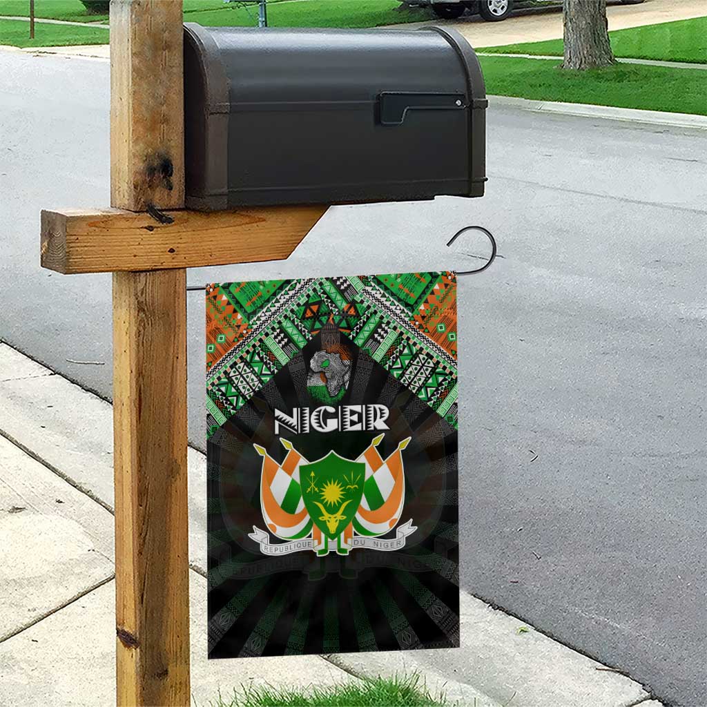 Niger Roots Garden Flag African Pride in Fingerprint and Tribal Colors DT02