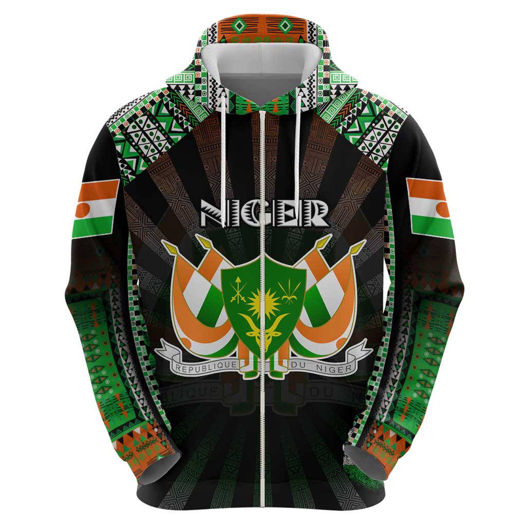 Personalized Niger Roots Hoodie African Map in Fingerprint and Tribal Colors DT02