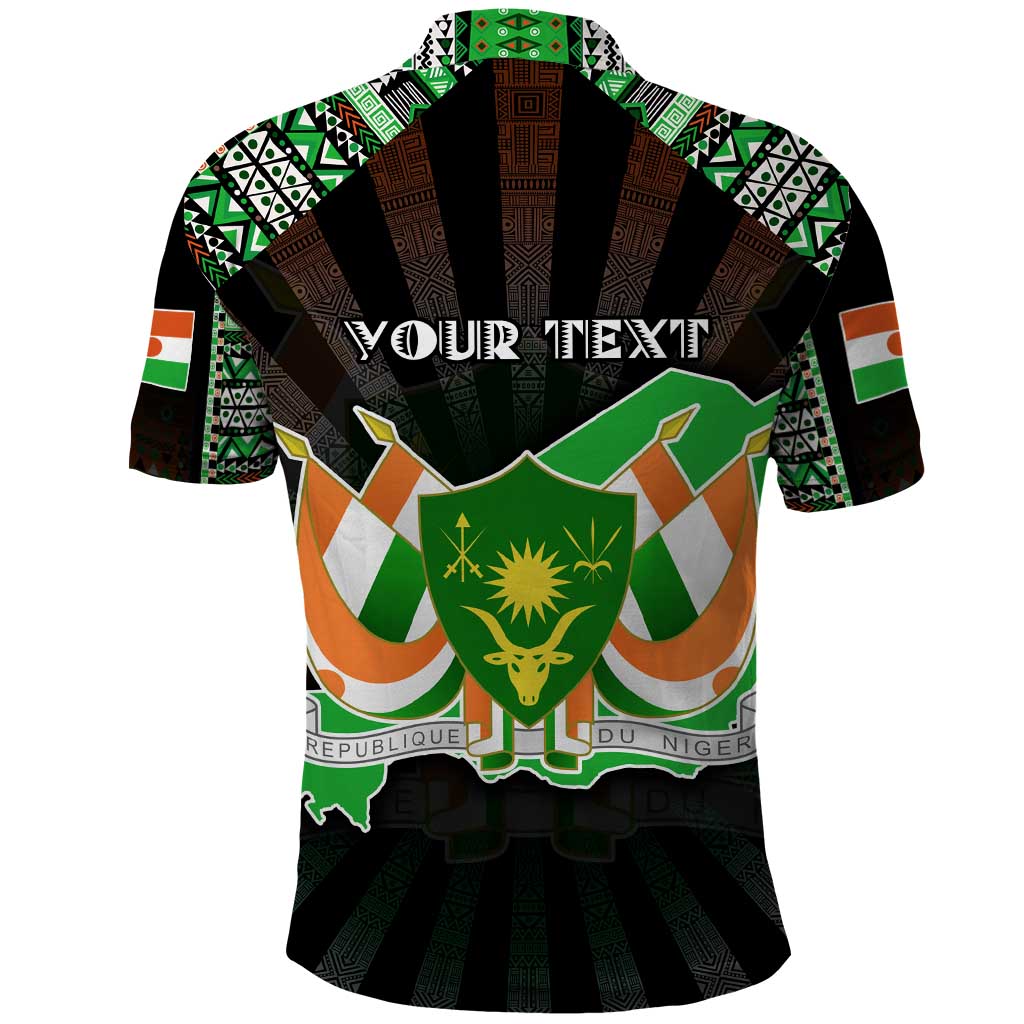 Personalized Niger Roots Polo Shirt African Map in Fingerprint and Tribal Colors DT02