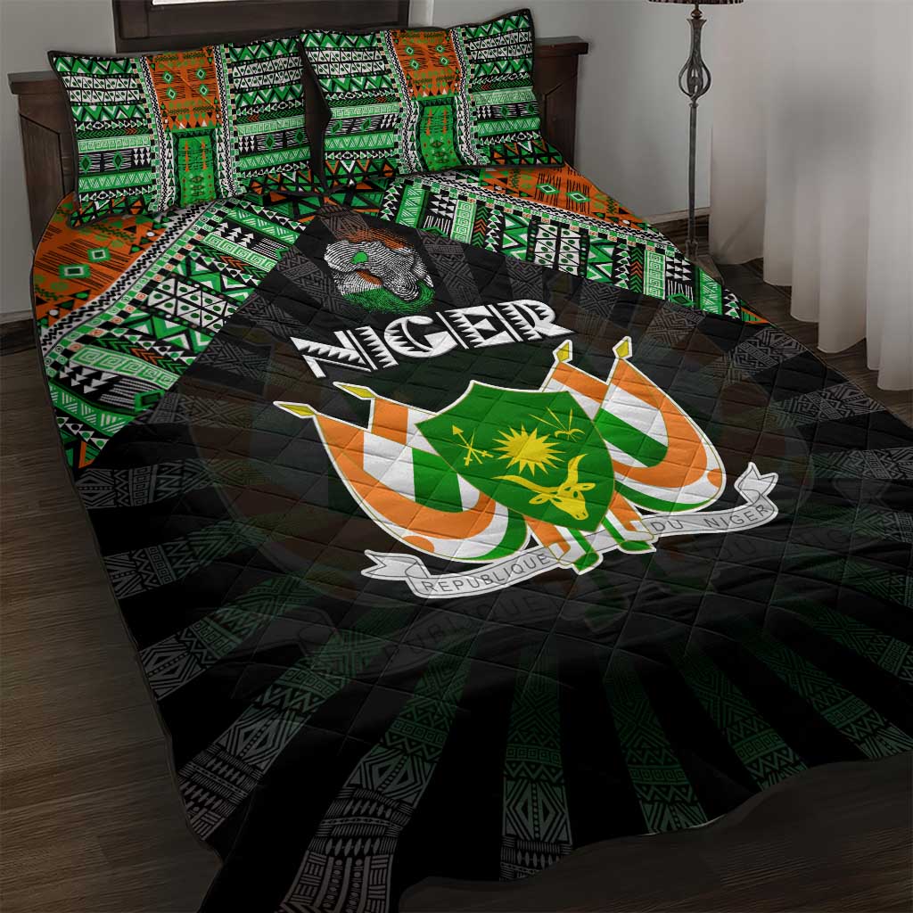 Niger Roots Quilt Bed Set African Pride in Fingerprint and Tribal Colors DT02