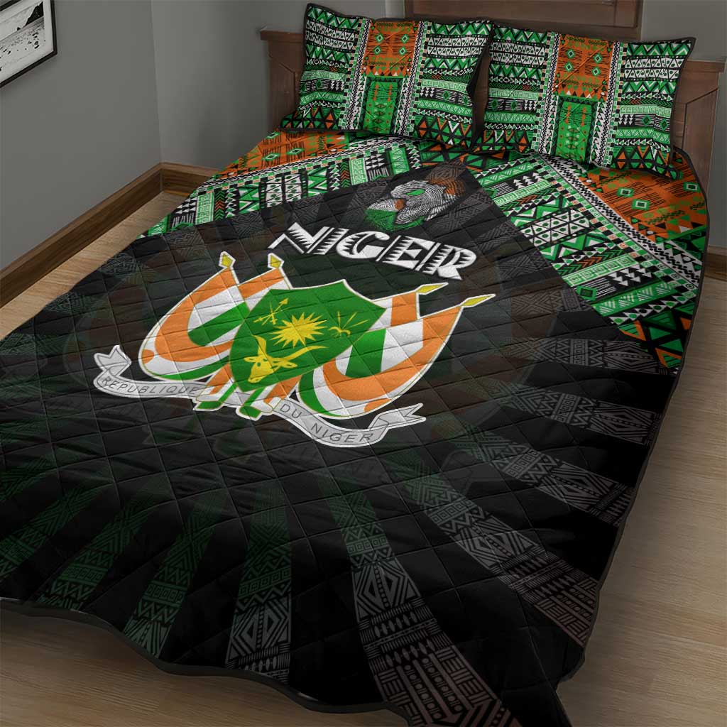 Niger Roots Quilt Bed Set African Pride in Fingerprint and Tribal Colors DT02