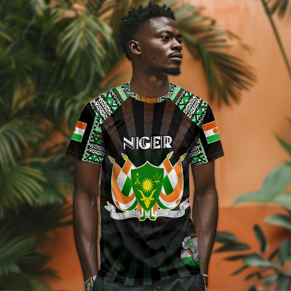 Personalized Niger Roots T shirt African Pride in Fingerprint and Tribal Colors DT02