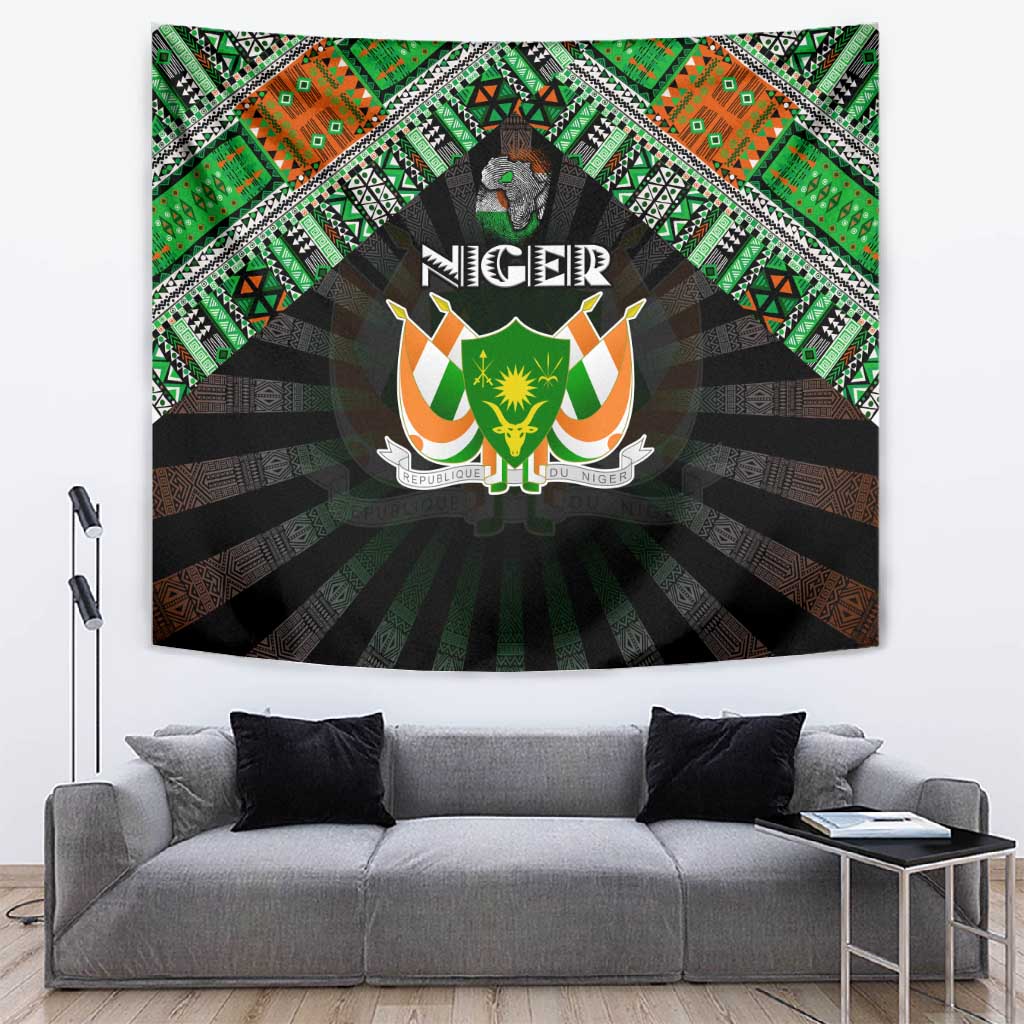 Niger Roots Tapestry African Pride in Fingerprint and Tribal Colors DT02