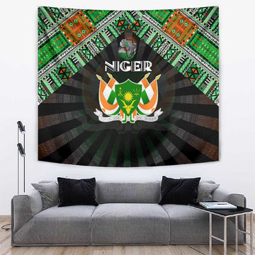 Niger Roots Tapestry African Pride in Fingerprint and Tribal Colors DT02