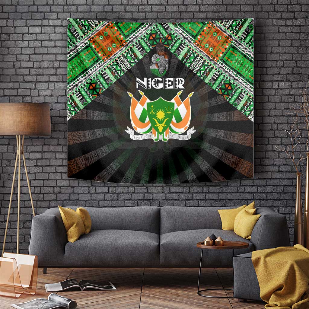 Niger Roots Tapestry African Pride in Fingerprint and Tribal Colors DT02
