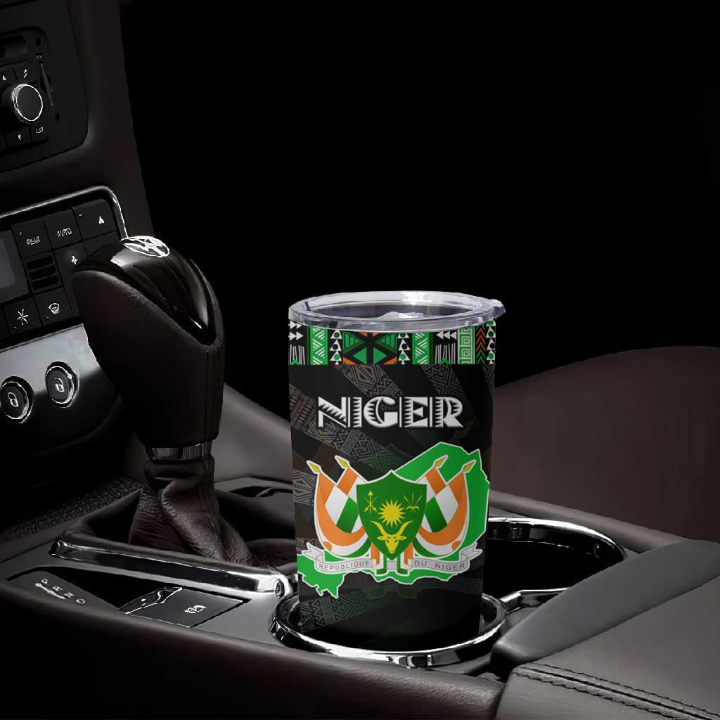 Niger Roots Tumbler Cup African Pride in Fingerprint and Tribal Colors DT02