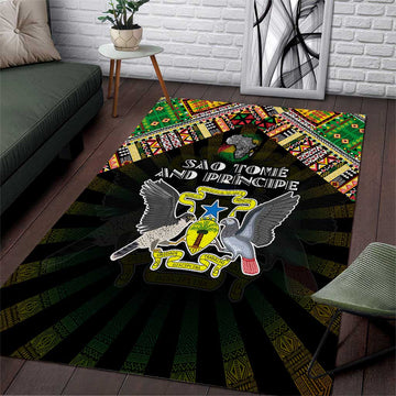 Sao Tome and Principe Roots Area Rug African Pride in Fingerprint and Tribal Colors DT02