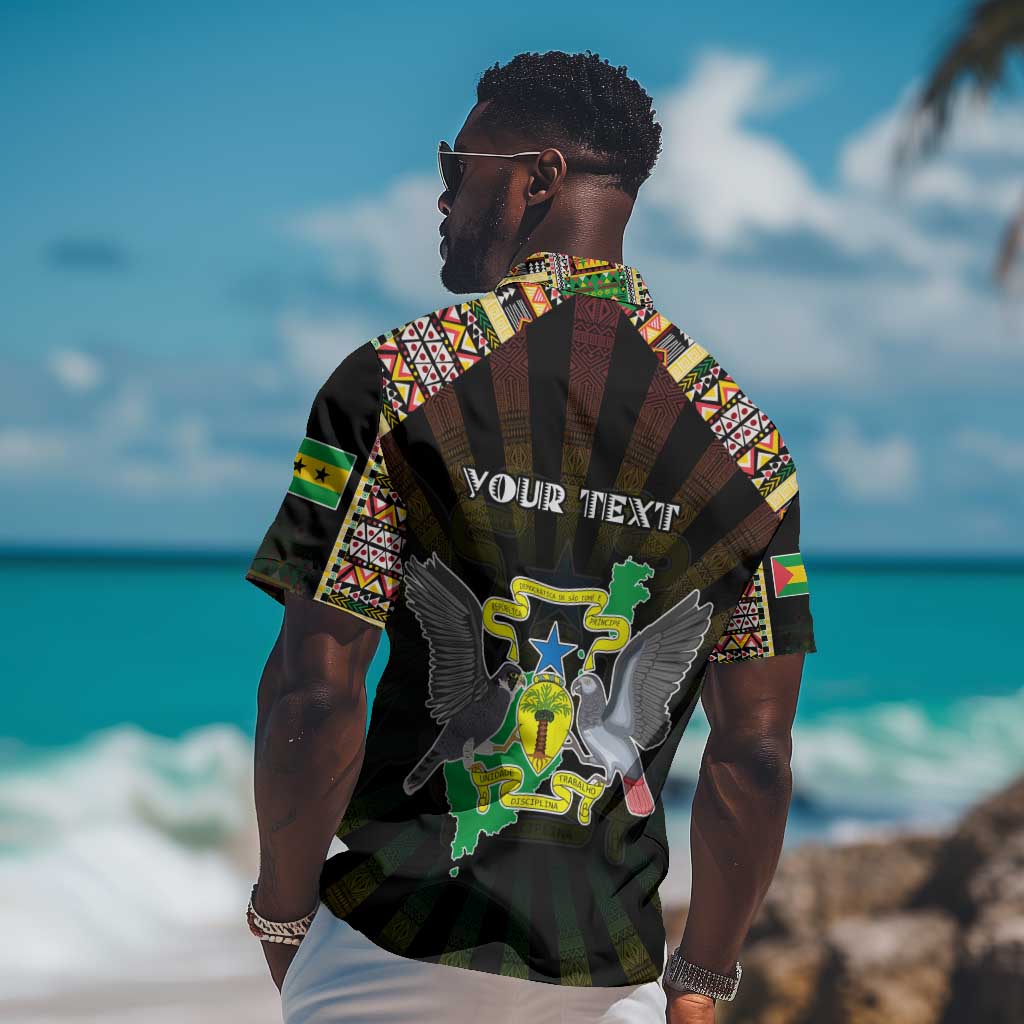Personalized Sao Tome and Principe Roots Hawaiian Shirt African Pride in Fingerprint and Tribal Colors DT02