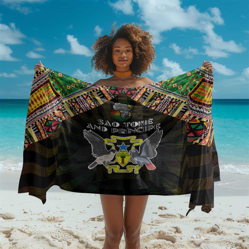 Sao Tome and Principe Roots Sarong African Pride in Fingerprint and Tribal Colors DT02