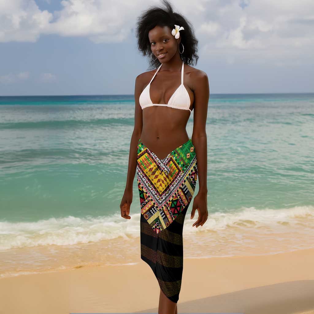 Sao Tome and Principe Roots Sarong African Pride in Fingerprint and Tribal Colors DT02