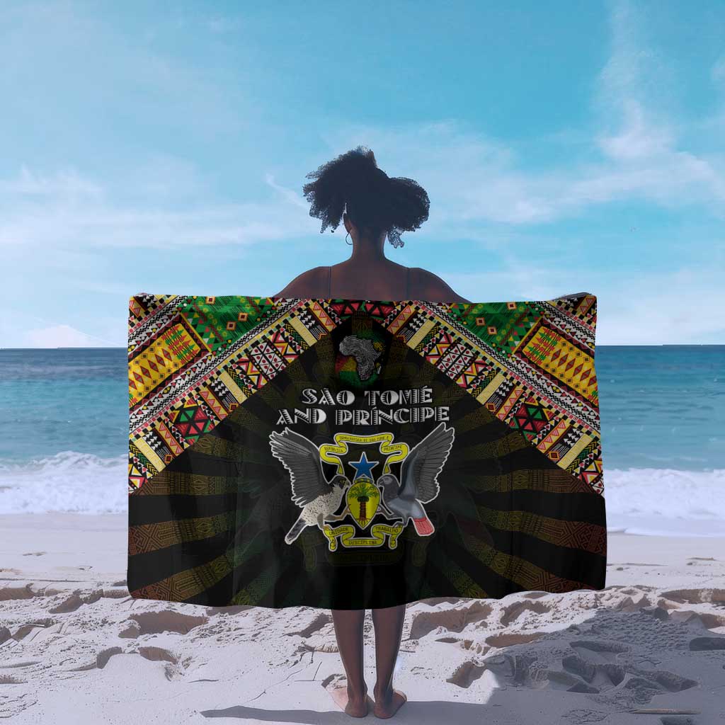 Sao Tome and Principe Roots Sarong African Pride in Fingerprint and Tribal Colors DT02