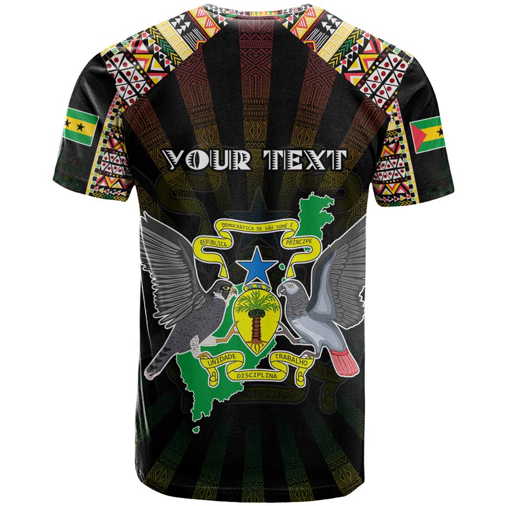 Personalized Sao Tome and Principe Roots T shirt African Pride in Fingerprint and Tribal Colors DT02