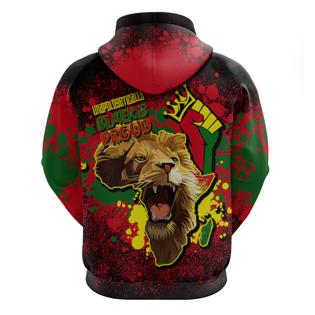 Unapologetically Black and Proud Hoodie Africa Map with Lion DT02