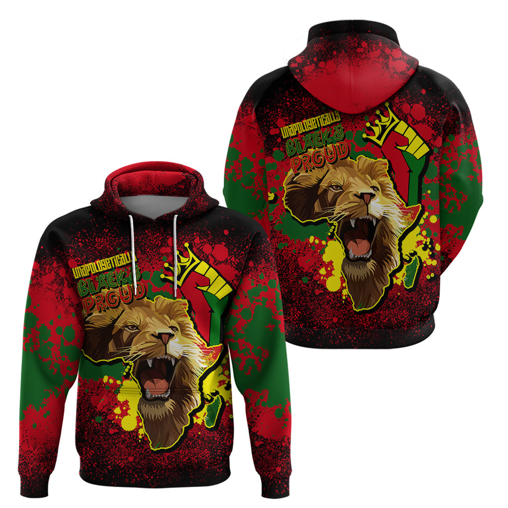 Unapologetically Black and Proud Hoodie Africa Map with Lion DT02