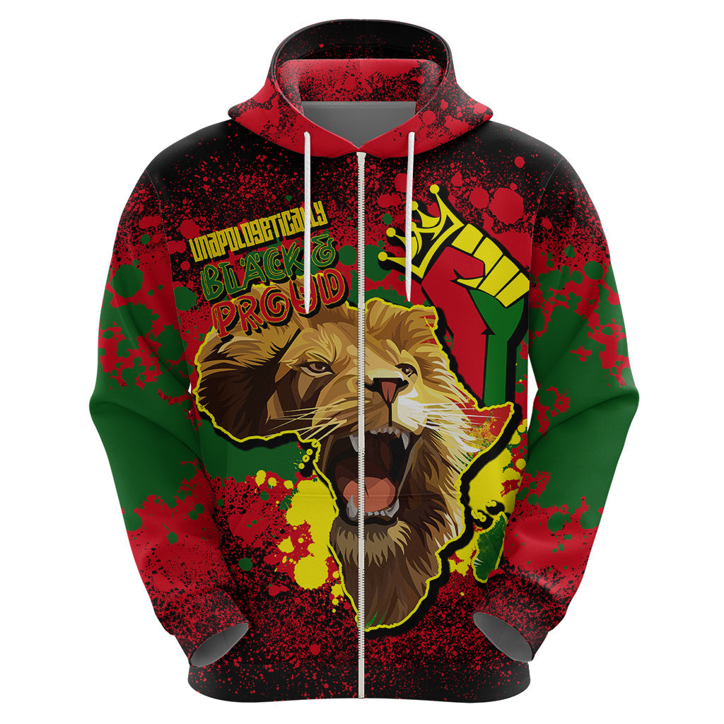 Unapologetically Black and Proud Hoodie Africa Map with Lion DT02