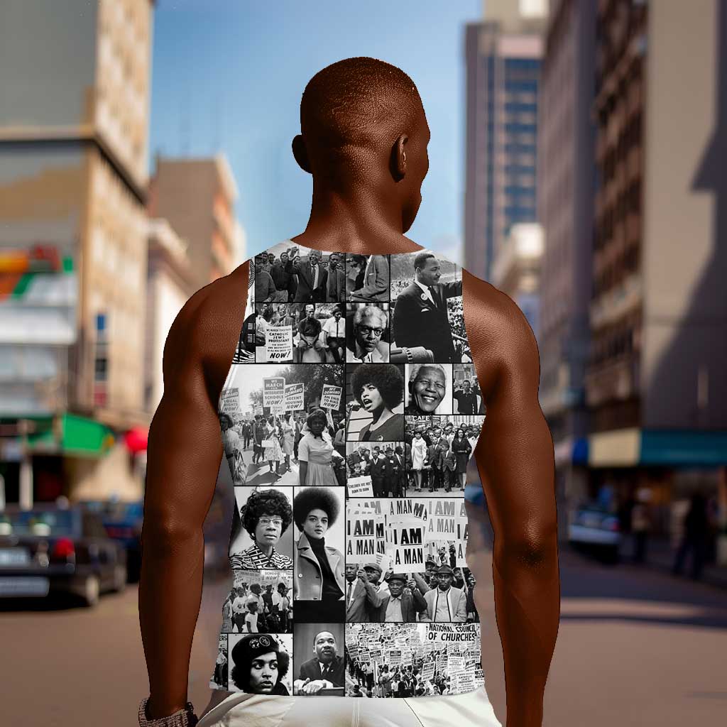 African Men Tank Top Black Power Images DT02