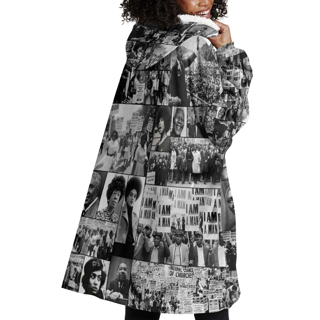 African Wearable Blanket Hoodie Black Power Images DT02