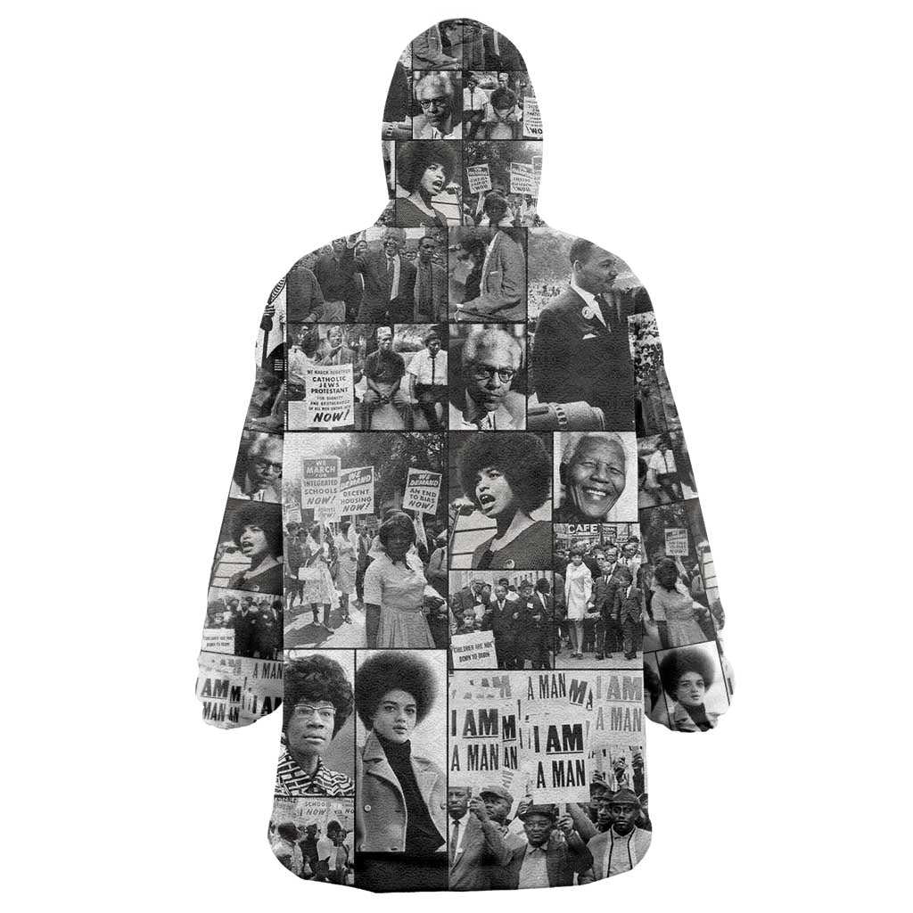 African Wearable Blanket Hoodie Black Power Images DT02