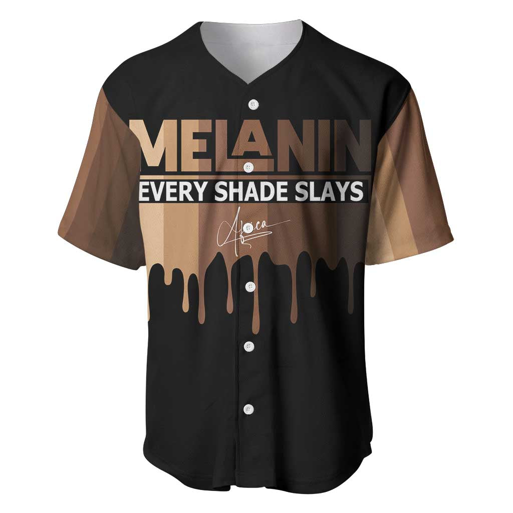 Every Shade Slays Melanin Baseball Jersey African Signature DT02