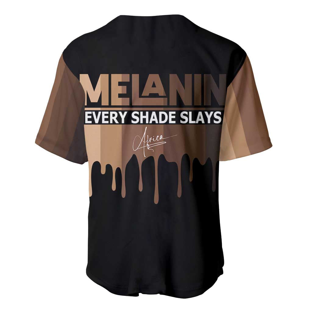 Every Shade Slays Melanin Baseball Jersey African Signature DT02