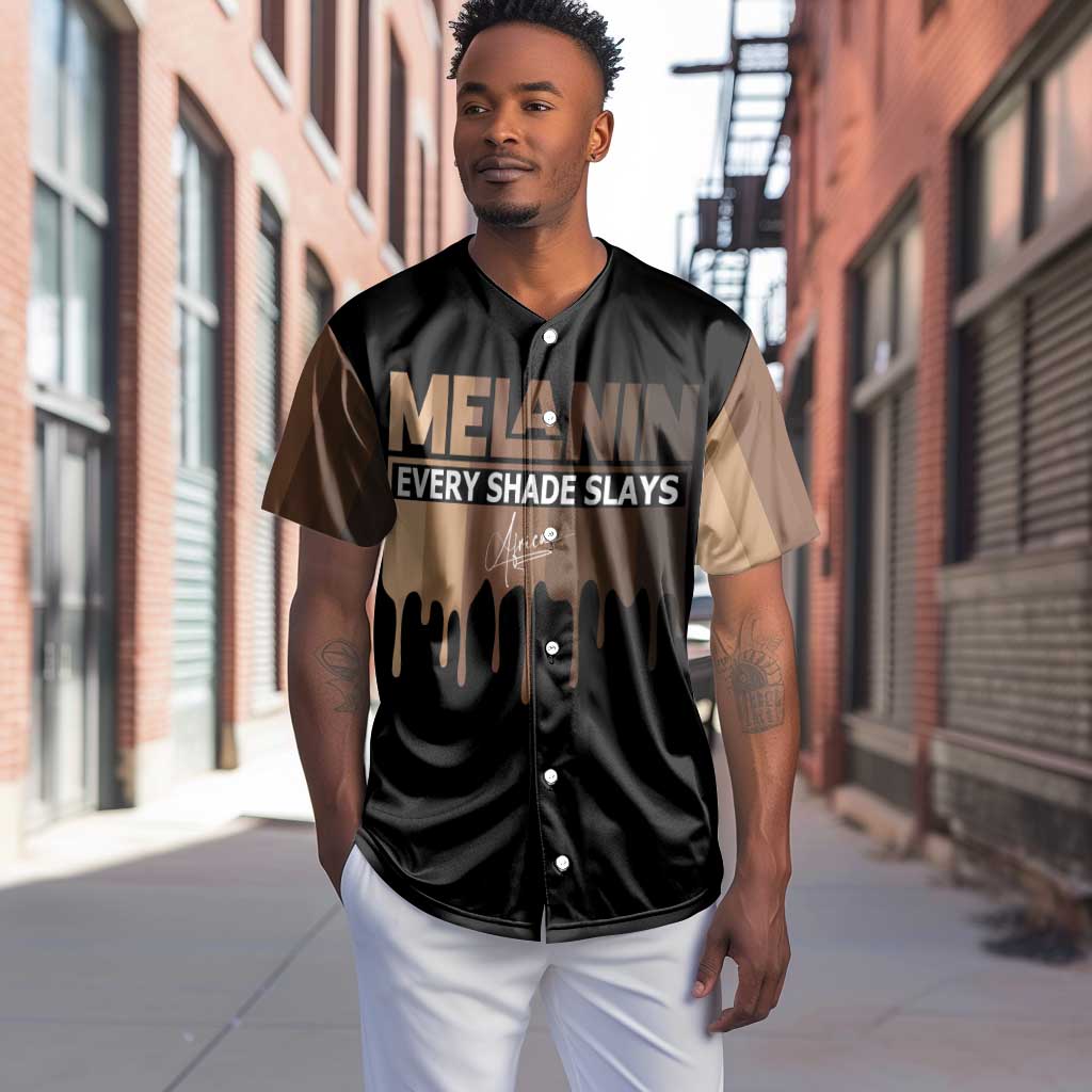 Every Shade Slays Melanin Baseball Jersey African Signature DT02