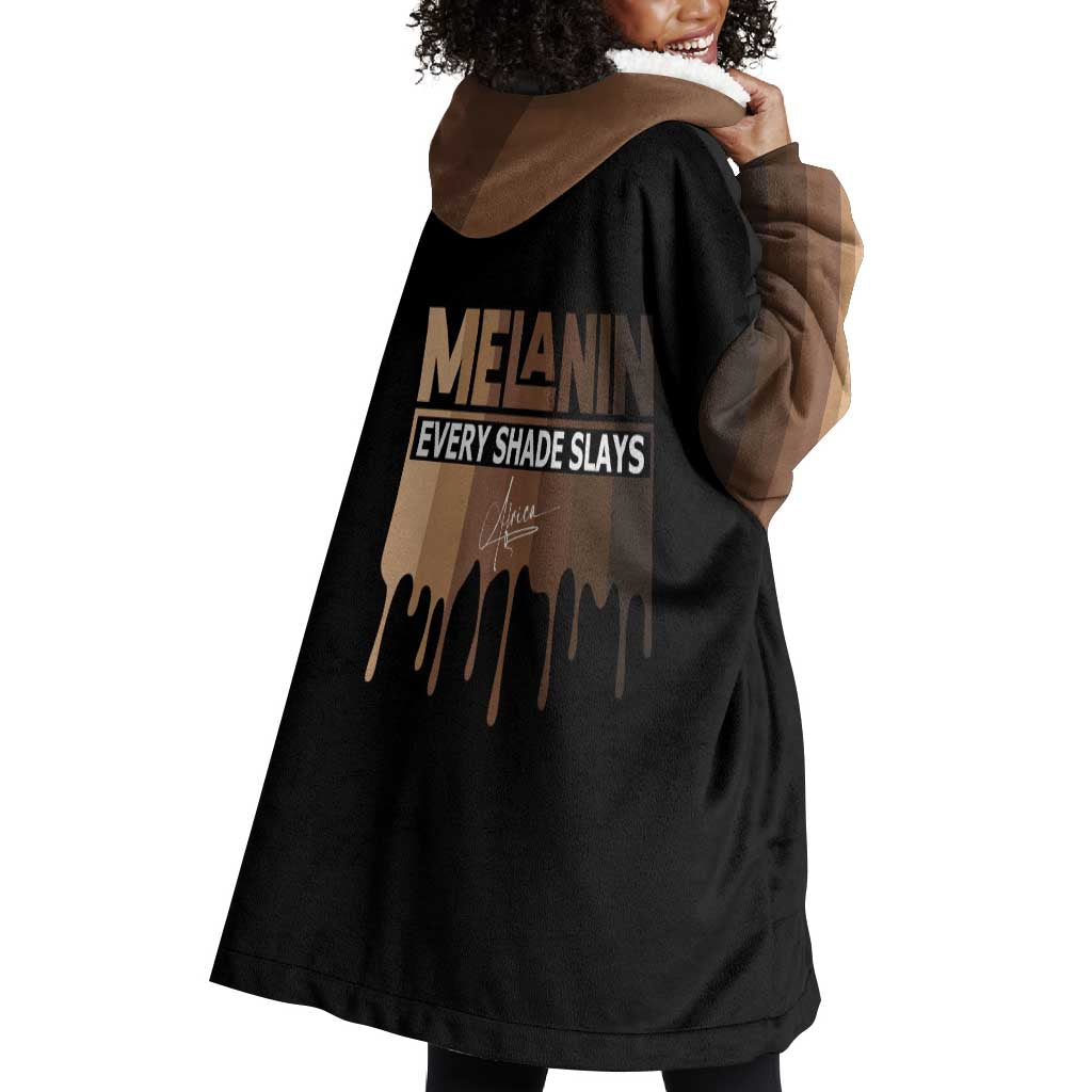 Every Shade Slays Melanin Wearable Blanket Hoodie African Signature DT02