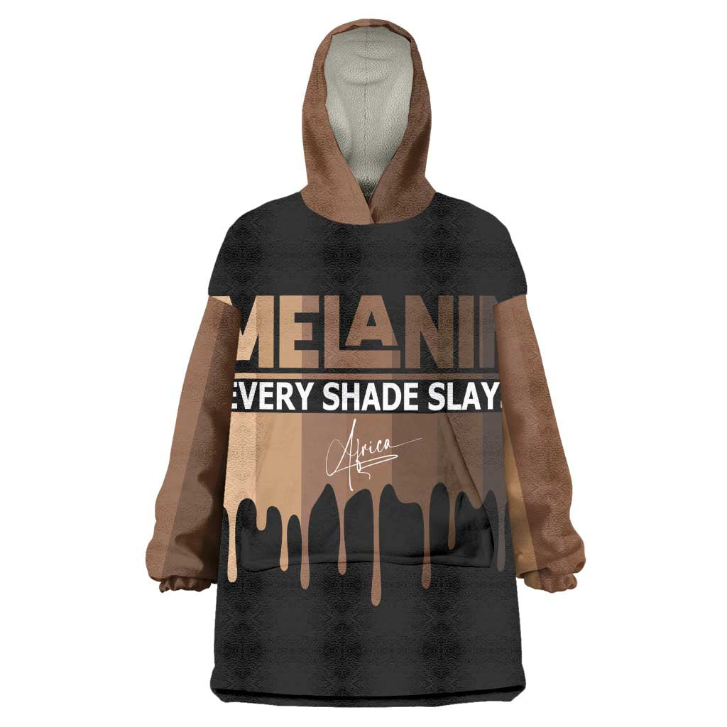 Every Shade Slays Melanin Wearable Blanket Hoodie African Signature DT02